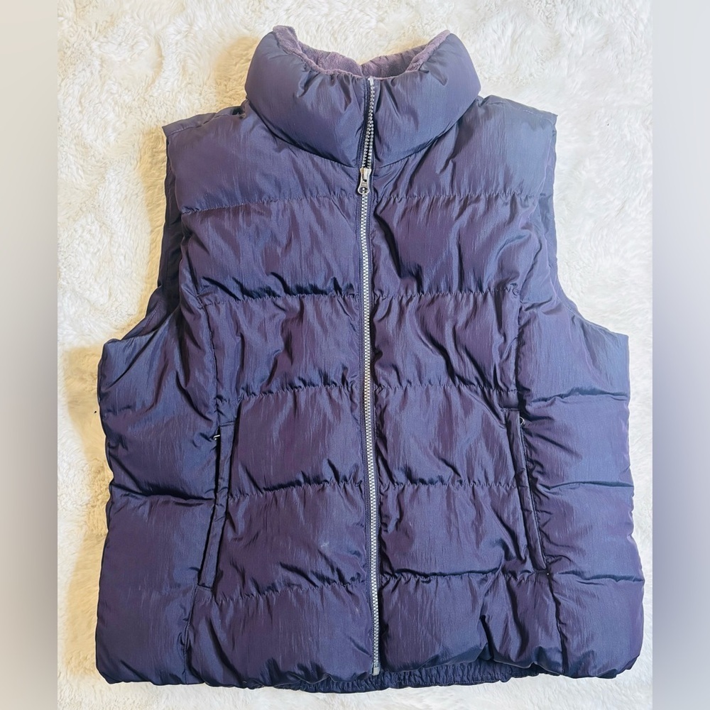 Eddie Bauer Purple Goose Down Fleece Lined  Gorpcore Puffer Vest Size: XL